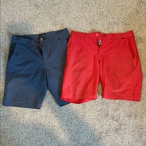 Travis Mathew Navy and Red Flat Front Shorts